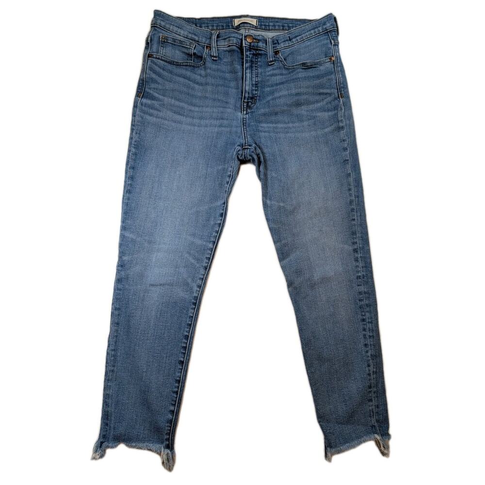 Madewell 9 Inch High Rise Skinny Crop Jeans Womens 32 Raw Hem Denim